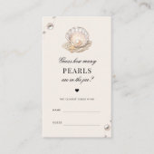 Seashell Hoeveel Parels Baby shower Game Kaart (Voorkant)