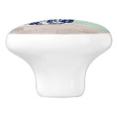 Seashell hout nautische strand schelpen blauwe per keramische knop (Zijkant)