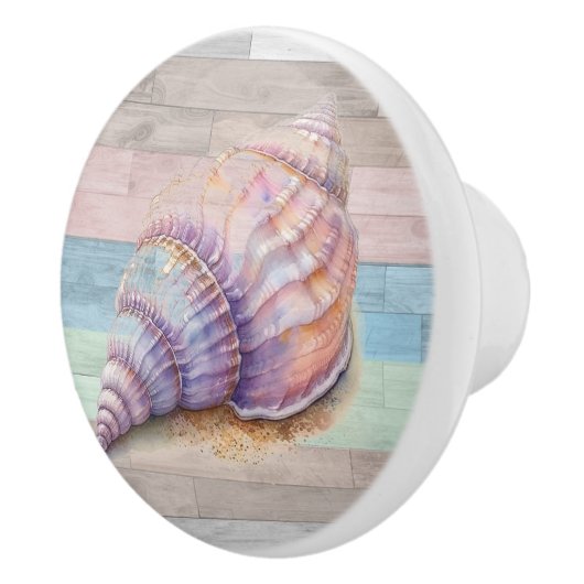 Seashell hout nautische strand schelpen blauwe per keramische knop (Rechts)