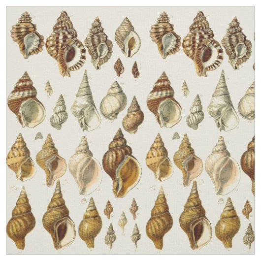 Seashell Illustraties Pattern Stof (Swatch)
