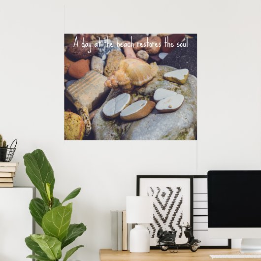 Seashell in de Seashore Poster (Thuiskantoor)