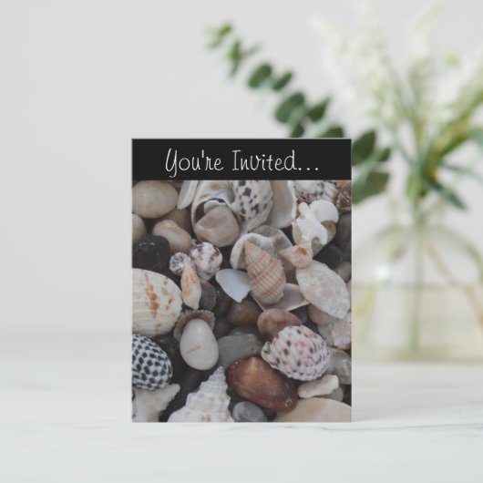 Seashell Invitation Kaart (Staand voorkant)