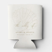 Seashell Ivory & Gold Beach Coastal Wedding Favor Blikjeskoeler (Achterkant)