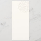 Seashell Ivory & Gold Beach Let's Eat Wedding Menu (Achterkant)