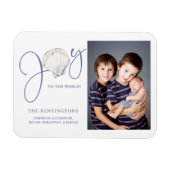 Seashell Kerstfeest Joy Holiday Foto Magneet (Horizontaal)