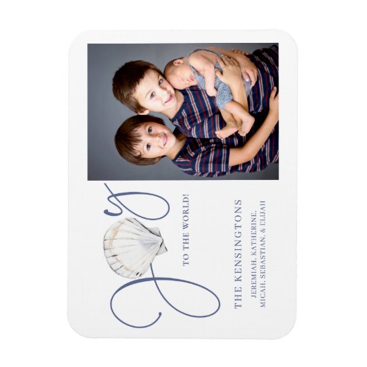 Seashell Kerstfeest Joy Holiday Foto Magneet (Verticaal)