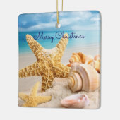 Seashell-kerstversiering Keramisch Ornament (Links)