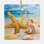 Seashell-kerstversiering Keramisch Ornament (Voorkant)