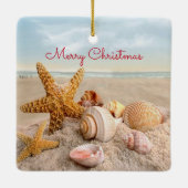 Seashell-kerstversiering Keramisch Ornament (Achterkant)