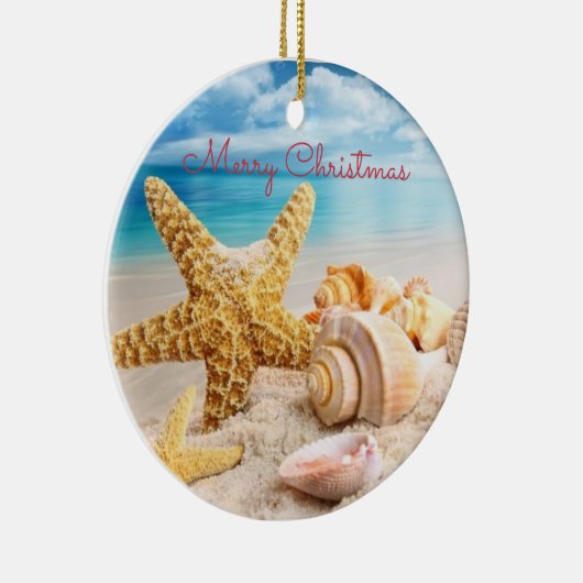 Seashell-kerstversiering Keramisch Ornament (Rechts)