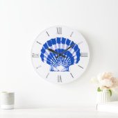 Seashell - kobalt blauw en wit grote klok (Huis)