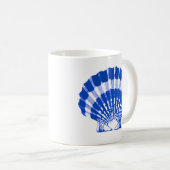 Seashell - kobalt blauw en wit koffiemok (Voorkant rechts)