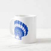 Seashell - kobalt blauw en wit koffiemok (Voorkant links)