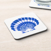 Seashell - kobalt blauw en wit onderzetter (Linkerzijde)