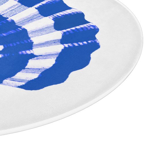 Seashell - kobalt blauw en wit snijplank (Hoek)