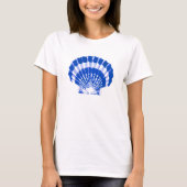 Seashell - kobalt blauw en wit t-shirt (Voorkant)