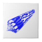 Seashell - kobalt blauw en wit tegeltje (Voorkant)