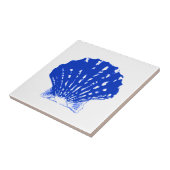 Seashell - kobalt blauw en wit tegeltje (Zijkant)