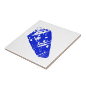 Seashell - kobalt blauw en wit tegeltje (Zijkant)