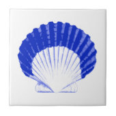 Seashell - kobalt blauw en wit tegeltje (Voorkant)
