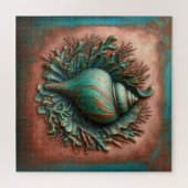 Seashell Koper en Patina Beach House Legpuzzel (Horizontaal)