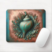 Seashell Koper en Patina Beach House Muismat (Met muis)