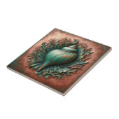 Seashell Koper en Patina Beach House Tegeltje (Zijkant)