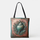Seashell Koper en Patina Beach House Tote Bag (Achterkant)