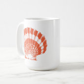 Seashell - koraal sinaasappel en wit koffiemok (Voorkant links)