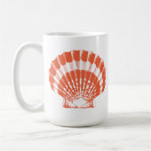 Seashell - koraal sinaasappel en wit koffiemok (Links)