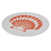 Seashell - koraal sinaasappel en wit snijplank (Hoek)