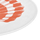 Seashell - koraal sinaasappel en wit snijplank (Hoek)