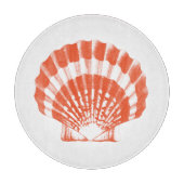 Seashell - koraal sinaasappel en wit snijplank (Voorkant)