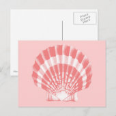 Seashell - koraalroze en wit briefkaart (Voorkant / Achterkant)