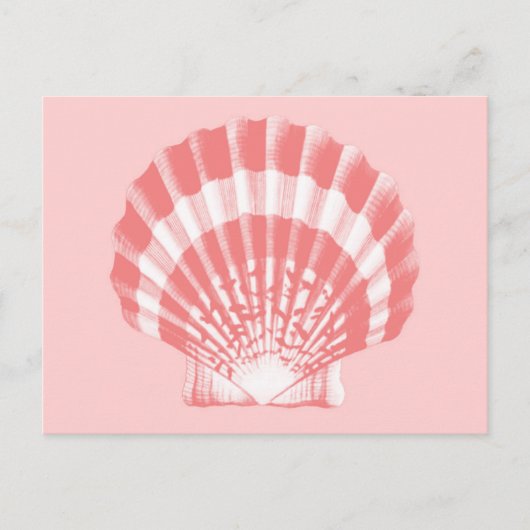 Seashell - koraalroze en wit briefkaart (Voorkant)
