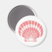 Seashell - koraalroze en wit magneet (Voorkant / Achterkant)