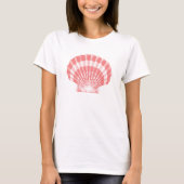 Seashell - koraalroze en wit t-shirt (Voorkant)