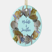 Seashell Krans Namen en Jaar Ornament (Rechts)