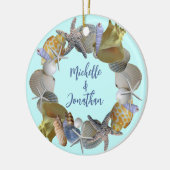 Seashell Krans Namen en Jaar Ornament (Links)