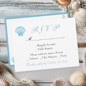 Seashell Kust Romantische Zomer Huwelijk RSVP Uitnodiging Briefkaart