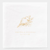 Seashell Kustbruiloft Folie Servetten (Voorkant)