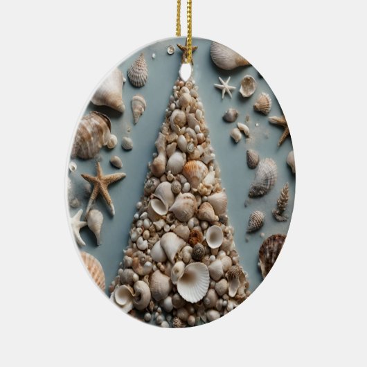 Seashell Kustkerstboom Keramisch Ornament (Rechts)