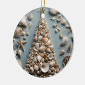 Seashell Kustkerstboom Keramisch Ornament (Links)