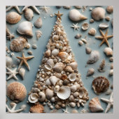 Seashell Kustkerstboom Poster (Voorkant)