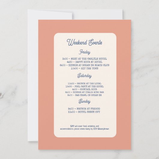 Seashell Laatste toast kust Bachelorette weekend Kaart (Achterkant)