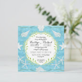 Seashell Leaf krans Ocean Beach Waterverf schelpen Kaart (Staand voorkant)