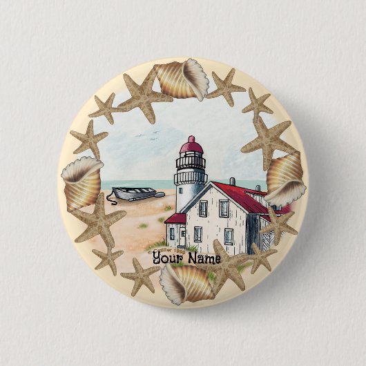 Seashell Lighthouse Button (Voorkant)