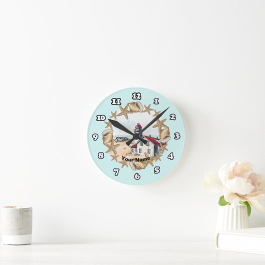 Seashell Lighthouse Clock Ronde Klok (Huis)