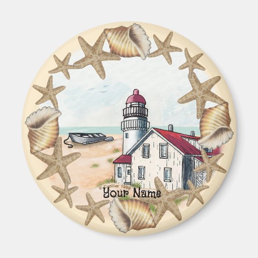 Seashell Lighthouse Magnet (Voorkant)