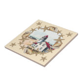 Seashell Lighthouse tegel Tegeltje (Zijkant)